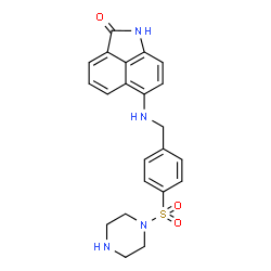ChemSpider 2D Image | 6-{[4-(1-Piperazinylsulfonyl)benzyl]amino}benzo[cd]indol-2(1H)-one | C22H22N4O3S