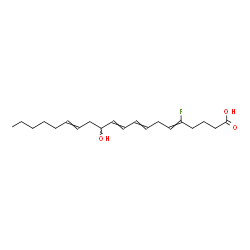 ChemSpider 2D Image | 5-Fluoro-12-hydroxy-5,8,10,14-icosatetraenoic acid | C20H31FO3