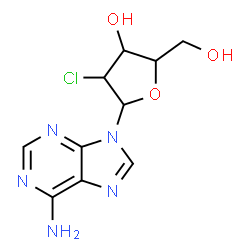 ChemSpider 2D Image | 9-(2-Chloro-2-deoxypentofuranosyl)-9H-purin-6-amine | C10H12ClN5O3