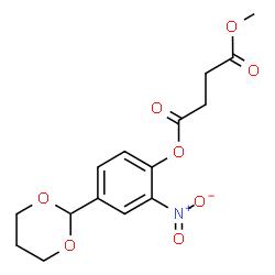 ChemSpider 2D Image | 4-(1,3-Dioxan-2-yl)-2-nitrophenyl methyl succinate | C15H17NO8