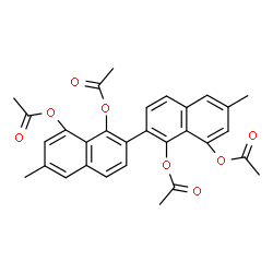 ChemSpider 2D Image | 6,6'-Dimethyl-2,2'-binaphthalene-1,1',8,8'-tetrayl tetraacetate | C30H26O8