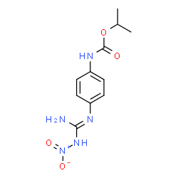 ChemSpider 2D Image | Isopropyl (4-{(E)-[amino(nitroamino)methylene]amino}phenyl)carbamate | C11H15N5O4