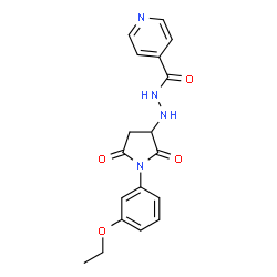 ChemSpider 2D Image | N'-[1-(3-Ethoxyphenyl)-2,5-dioxo-3-pyrrolidinyl]isonicotinohydrazide | C18H18N4O4