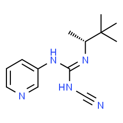 ChemSpider 2D Image | 1-Cyano-2-[(2R)-3,3-dimethyl-2-butanyl]-3-(3-pyridinyl)guanidine | C13H19N5