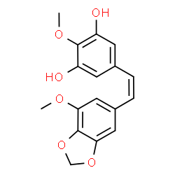 ChemSpider 2D Image | 2-Methoxy-5-[(Z)-2-(7-methoxy-1,3-benzodioxol-5-yl)vinyl]-1,3-benzenediol | C17H16O6
