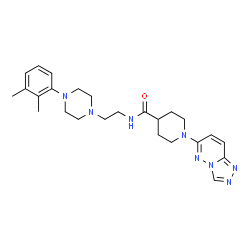 ChemSpider 2D Image | N-{2-[4-(2,3-Dimethylphenyl)-1-piperazinyl]ethyl}-1-([1,2,4]triazolo[4,3-b]pyridazin-6-yl)-4-piperidinecarboxamide | C25H34N8O