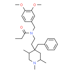 ChemSpider 2D Image | N-[2-(4-Benzyl-1,2,5-trimethyl-4-piperidinyl)ethyl]-N-(3,4-dimethoxybenzyl)propanamide | C29H42N2O3