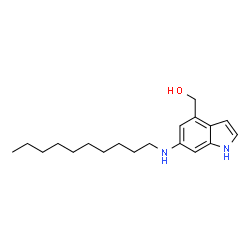 ChemSpider 2D Image | [6-(Decylamino)-1H-indol-4-yl]methanol | C19H30N2O