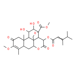 ChemSpider 2D Image | Methyl 15-[(3,4-dimethyl-2-pentenoyl)oxy]-11,12-dihydroxy-3-methoxy-2,16-dioxo-13,20-epoxypicras-3-en-21-oate | C29H38O11