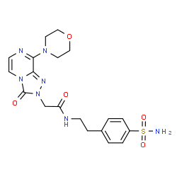 ChemSpider 2D Image | 2-[8-(4-Morpholinyl)-3-oxo[1,2,4]triazolo[4,3-a]pyrazin-2(3H)-yl]-N-[2-(4-sulfamoylphenyl)ethyl]acetamide | C19H23N7O5S