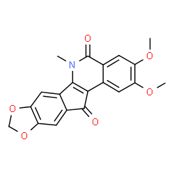 ChemSpider 2D Image | 2,3-Dimethoxy-6-methyl-5H-[1,3]dioxolo[5,6]indeno[1,2-c]isoquinoline-5,12(6H)-dione | C20H15NO6