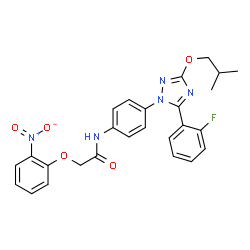 ChemSpider 2D Image | N-{4-[5-(2-Fluorophenyl)-3-isobutoxy-1H-1,2,4-triazol-1-yl]phenyl}-2-(2-nitrophenoxy)acetamide | C26H24FN5O5