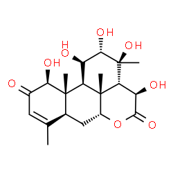 ChemSpider 2D Image | (1beta,11beta,12alpha,15beta)-1,11,12,13,15-Pentahydroxypicras-3-ene-2,16-dione | C20H28O8