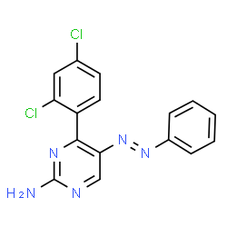 ChemSpider 2D Image | 4-(2,4-dichlorophenyl)-5-phenyldiazenyl-pyrimidin-2-amine | C16H11Cl2N5