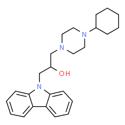 ChemSpider 2D Image | 1-(9H-Carbazol-9-yl)-3-(4-cyclohexyl-1-piperazinyl)-2-propanol | C25H33N3O