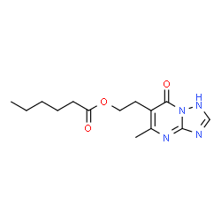 ChemSpider 2D Image | 2-(5-Methyl-7-oxo-1,7-dihydro[1,2,4]triazolo[1,5-a]pyrimidin-6-yl)ethyl hexanoate | C14H20N4O3