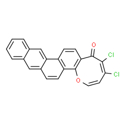 ChemSpider 2D Image | 2,3-Dichloro-1H-tetrapheno[4,3-b]oxocin-1-one | C23H12Cl2O2