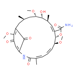 ChemSpider 2D Image | (4Z,6Z,8S,9S,10Z,12S,13R,14S,16R)-13-Hydroxy-8,14,19-trimethoxy-4,10,12,16-tetramethyl-3,20,22-trioxo-2-azabicyclo[16.3.1]docosa-1(21),4,6,10,18-pentaen-9-yl carbamate | C29H40N2O9