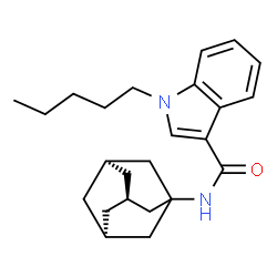 ChemSpider 2D Image | N-[(3s,5s,7s)-Adamantan-1-yl]-1-pentyl-1H-indole-3-carboxamide | C24H32N2O