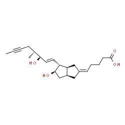 ChemSpider 2D Image | (5Z)-5-[(3aS,4R,5R,6aS)-5-Hydroxy-4-[(1E,3S,4R)-3-hydroxy-4-methyl-1-octen-6-yn-1-yl]hexahydro-2(1H)-pentalenylidene]pentanoic acid | C22H32O4