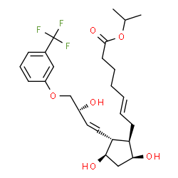 ChemSpider 2D Image | Isopropyl (5E)-7-[(1R,2R,3R,5S)-3,5-dihydroxy-2-{(3R)-3-hydroxy-4-[3-(trifluoromethyl)phenoxy]-1-buten-1-yl}cyclopentyl]-5-heptenoate | C26H35F3O6