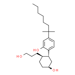 ChemSpider 2D Image | 2-[(1R,2R,5S)-5-Hydroxy-2-(3-hydroxypropyl)cyclohexyl]-5-(2-methyl-2-octanyl)phenol | C24H40O3