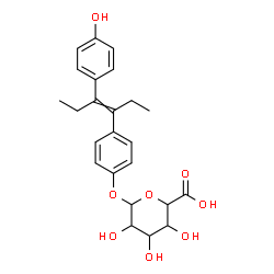 ChemSpider 2D Image | 4-[4-(4-Hydroxyphenyl)-3-hexen-3-yl]phenyl hexopyranosiduronic acid | C24H28O8