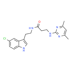 ChemSpider 2D Image | N-[2-(5-Chloro-1H-indol-3-yl)ethyl]-N~3~-(4,6-dimethyl-2-pyrimidinyl)-beta-alaninamide | C19H22ClN5O