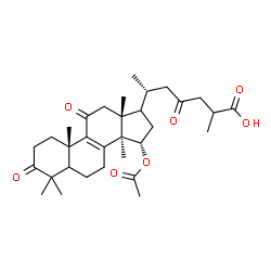 ChemSpider 2D Image | (5xi,15alpha,17xi)-15-Acetoxy-3,11,23-trioxolanost-8-en-26-oic acid | C32H46O7