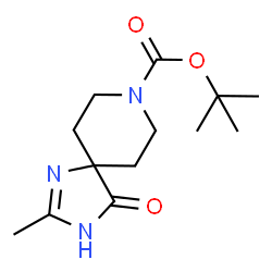 ChemSpider 2D Image | tert-Butyl 2-methyl-4-oxo-1,3,8-triazaspiro[4.5]dec-1-ene-8-carboxylate | C13H21N3O3