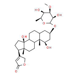 ChemSpider 2D Image | (1beta,3beta,8xi,9xi)-3-[(6-Deoxy-3-O-methyl-L-talopyranosyl)oxy]-1,14-dihydroxycard-20(22)-enolide | C30H46O9
