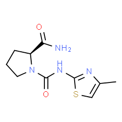 ChemSpider 2D Image | (S)-N1-(4-methylthiazol-2-yl)pyrrolidine-1,2-dicarboxamide | C10H14N4O2S