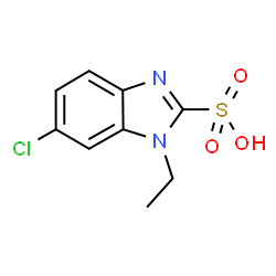ChemSpider 2D Image | 6-Chloro-1-ethyl-1H-benzimidazole-2-sulfonic acid | C9H9ClN2O3S