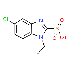ChemSpider 2D Image | 5-Chloro-1-ethyl-1H-benzimidazole-2-sulfonic acid | C9H9ClN2O3S