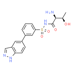 ChemSpider 2D Image | N-{[3-(1H-Indazol-5-yl)phenyl]sulfonyl}-L-threoninamide | C17H18N4O4S