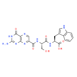 ChemSpider 2D Image | N-[(2-Amino-4-oxo-1,4-dihydro-7-pteridinyl)carbonyl]-L-seryl-L-tryptophan | C21H20N8O6