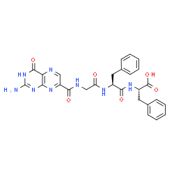 ChemSpider 2D Image | N-[(2-Amino-4-oxo-1,4-dihydro-7-pteridinyl)carbonyl]glycyl-L-phenylalanyl-L-phenylalanine | C27H26N8O6