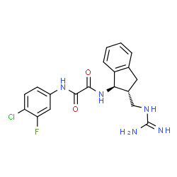 ChemSpider 2D Image | N-[(1R,2R)-2-(Carbamimidamidomethyl)-2,3-dihydro-1H-inden-1-yl]-N'-(4-chloro-3-fluorophenyl)ethanediamide | C19H19ClFN5O2