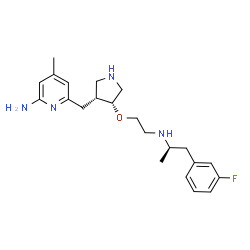 ChemSpider 2D Image | 6-{[(3R,4R)-4-(2-{[(2R)-1-(3-Fluorophenyl)-2-propanyl]amino}ethoxy)-3-pyrrolidinyl]methyl}-4-methyl-2-pyridinamine | C22H31FN4O