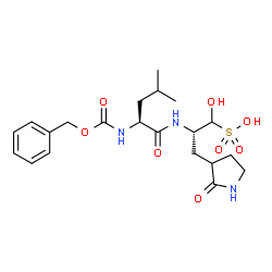 ChemSpider 2D Image | (2S)-2-({N-[(Benzyloxy)carbonyl]-L-leucyl}amino)-1-hydroxy-3-(2-oxo-3-pyrrolidinyl)-1-propanesulfonic acid | C21H31N3O8S