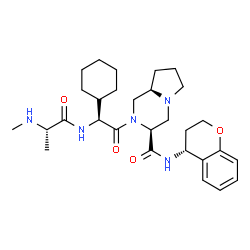 ChemSpider 2D Image | (3s,8ar)-N-((R)-Chroman-4-Yl)-2-((S)-2-Cyclohexyl-2-((S)-2-(Methylamino)propanamido)acetyl)octahydropyrrolo[1,2-A]pyrazine-3-Carboxamide | C29H43N5O4