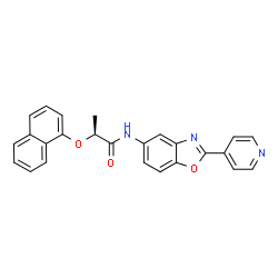ChemSpider 2D Image | (2S)-2-(1-Naphthyloxy)-N-[2-(4-pyridinyl)-1,3-benzoxazol-5-yl]propanamide | C25H19N3O3