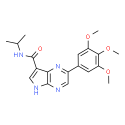 ChemSpider 2D Image | N-Isopropyl-2-(3,4,5-trimethoxyphenyl)-5H-pyrrolo[2,3-b]pyrazine-7-carboxamide | C19H22N4O4