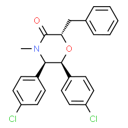 ChemSpider 2D Image | (2S,5R,6S)-2-Benzyl-5,6-bis(4-chlorophenyl)-4-methyl-3-morpholinone | C24H21Cl2NO2