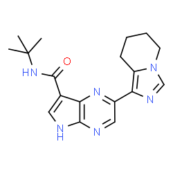 ChemSpider 2D Image | N-Tert-Butyl-2-(5,6,7,8-Tetrahydroimidazo[1,5-A]pyridin-1-Yl)-5h-Pyrrolo[2,3-B]pyrazine-7-Carboxamide | C18H22N6O