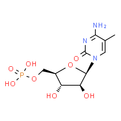 ChemSpider 2D Image | 4-Amino-5-methyl-1-(5-O-phosphono-beta-D-arabinofuranosyl)-2(1H)-pyrimidinone | C10H16N3O8P