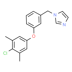 ChemSpider 2D Image | 1-[3-(4-Chloro-3,5-dimethylphenoxy)benzyl]-1H-imidazole | C18H17ClN2O