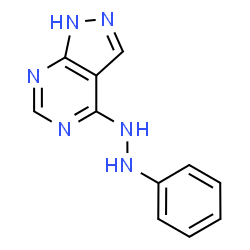 ChemSpider 2D Image | 4-(2-Phenylhydrazino)-1H-pyrazolo[3,4-d]pyrimidine | C11H10N6