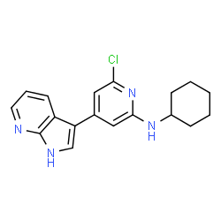 ChemSpider 2D Image | 6-Chloro-N-cyclohexyl-4-(1H-pyrrolo[2,3-b]pyridin-3-yl)-2-pyridinamine | C18H19ClN4