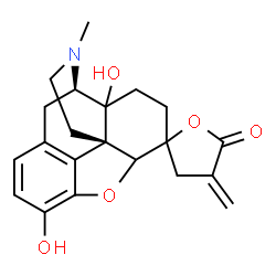 ChemSpider 2D Image | (1'S,5'R)-10',17'-Dihydroxy-4'-methyl-4-methylene-3,4-dihydro-5H-spiro[furan-2,14'-[12]oxa[4]azapentacyclo[9.6.1.0~1,13~.0~5,17~.0~7,18~]octadeca[7(18),8,10]trien]-5-one | C21H23NO5